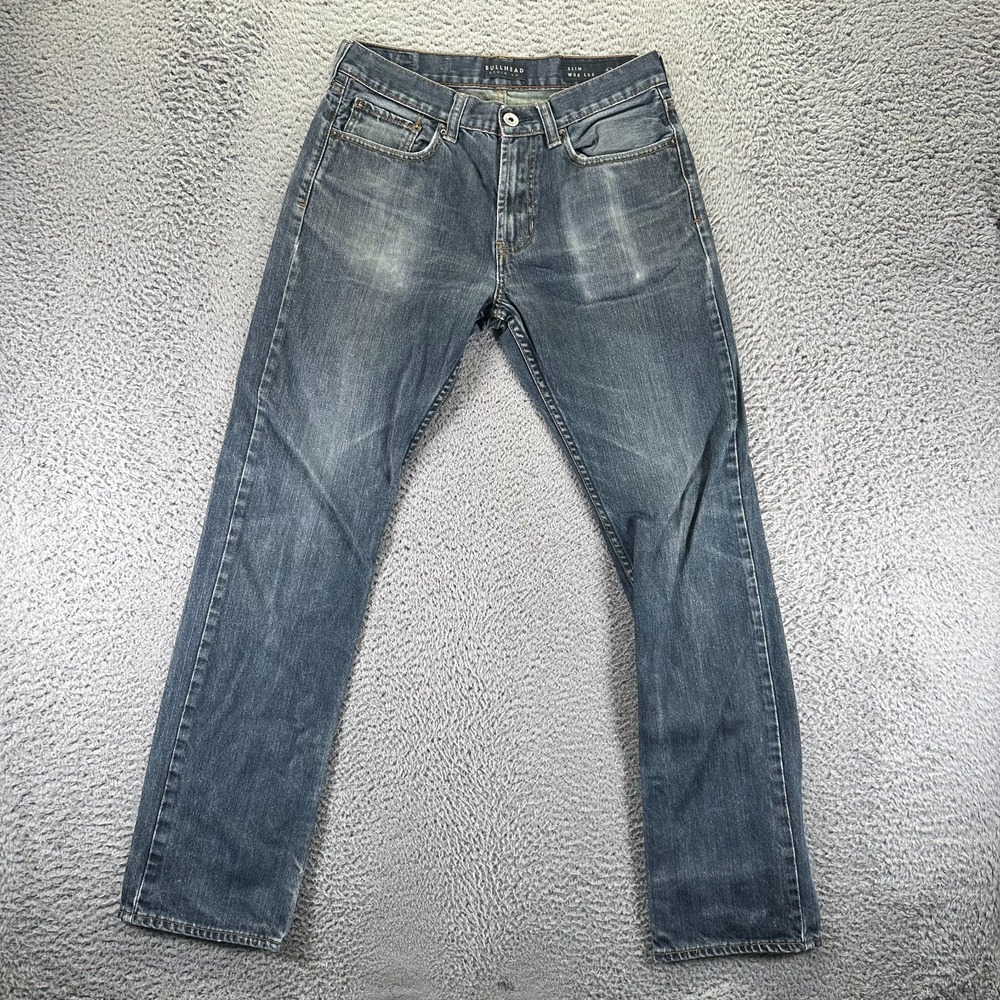 Bullhead‎ Jeans Mens 32x32 Blue Cotton Denim Straight Faded Slim Fit Workwear